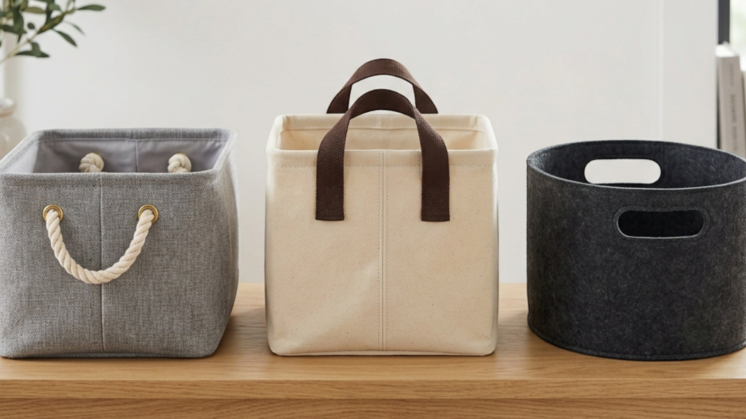 Qamvi Foldable Fabric Storage Baskets with Handles